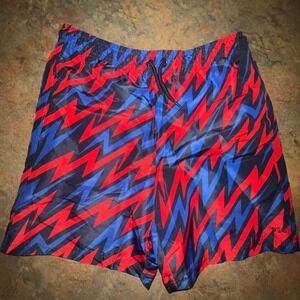 DSG Boys Volley Short Print, Size Large, Red & Blue Zigzag Pattern 19736